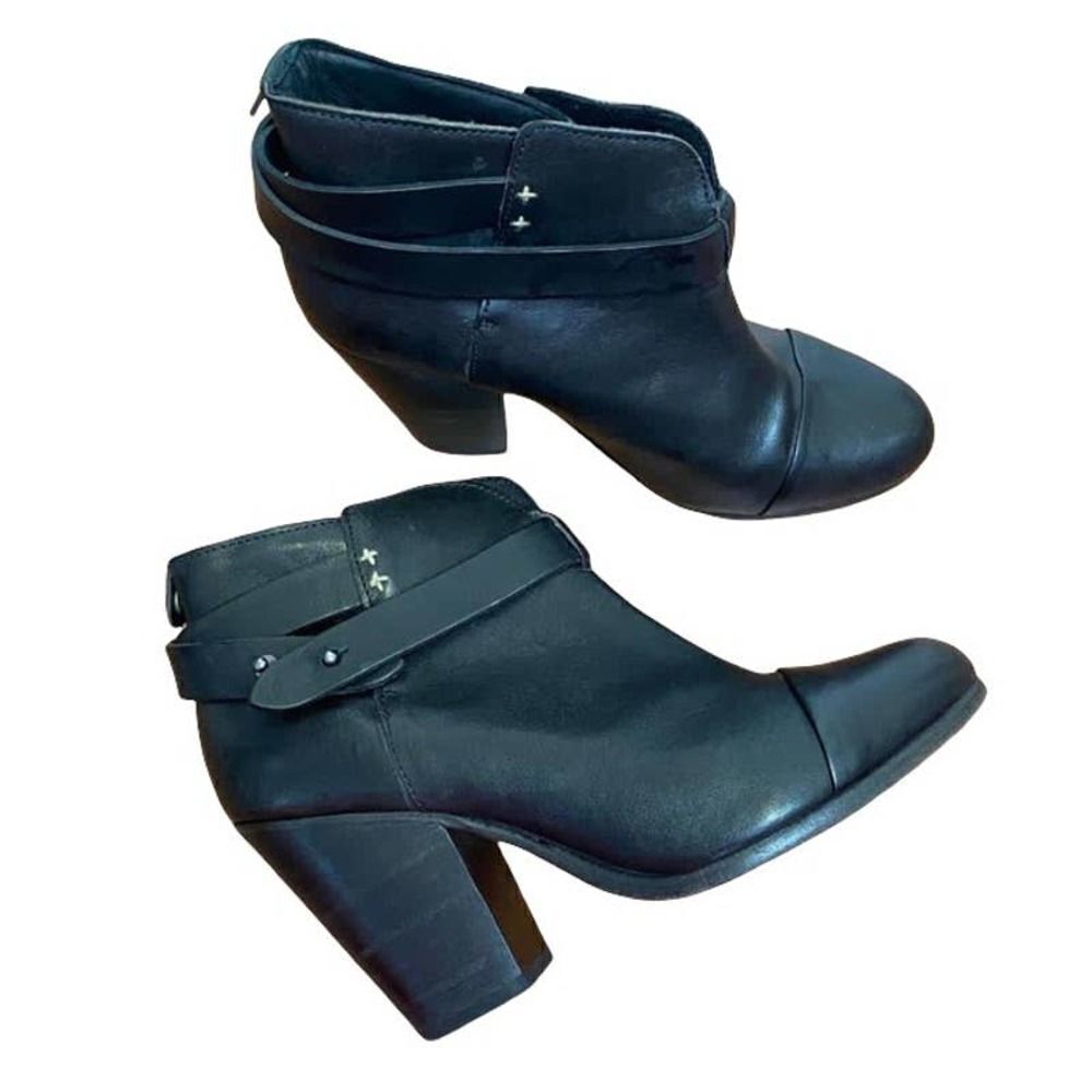 Rag‎ & Bone Black Heeled Leather Ankle Bootie Size 39